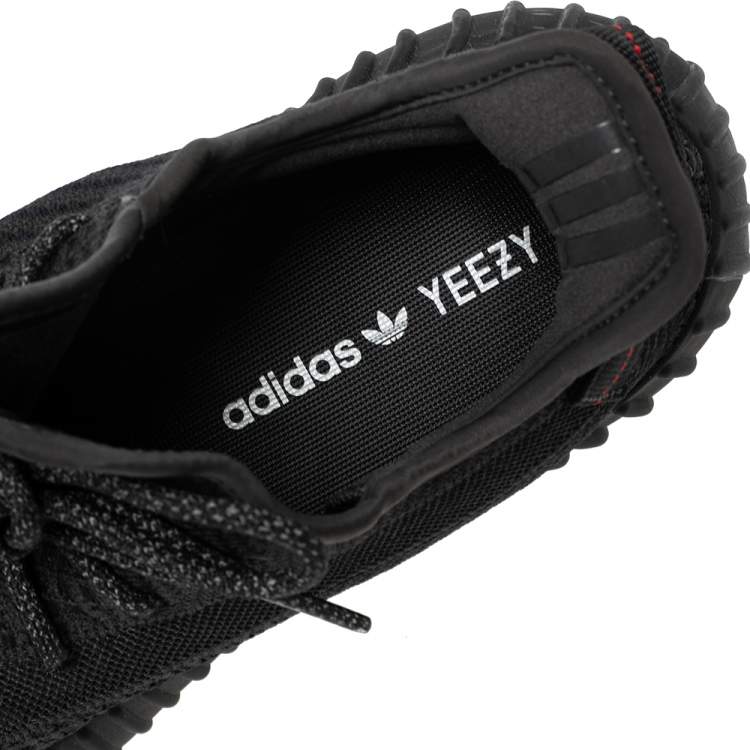 Pre Owned Yeezy x Adidas Black Knit Fabric Boost 350 V2 Sneakers Size 44