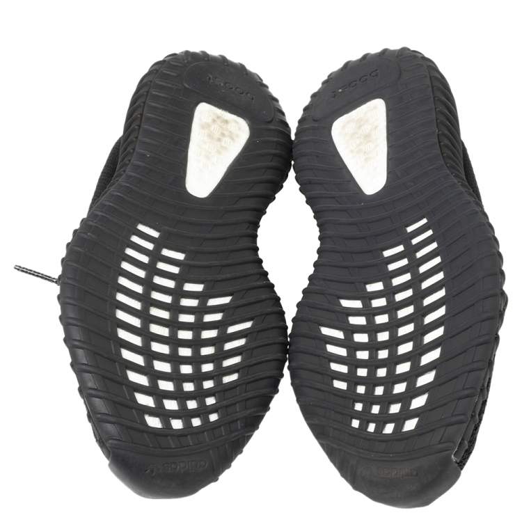 Pre Owned Yeezy x Adidas Black Knit Fabric Boost 350 V2 Sneakers Size 44