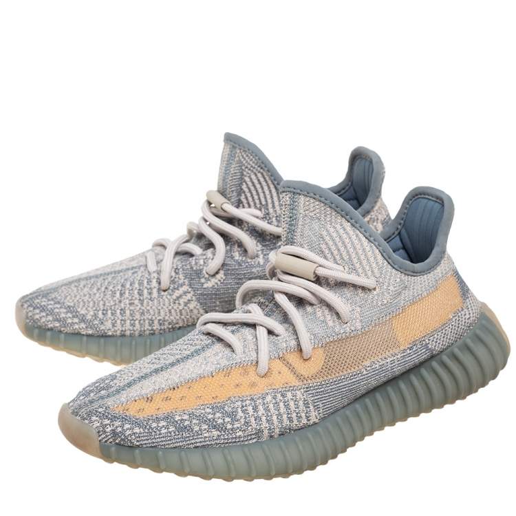 Pre Owned Yeezy 350 V2 Zyon Grey Cotton Knit Sneakers Size 40 