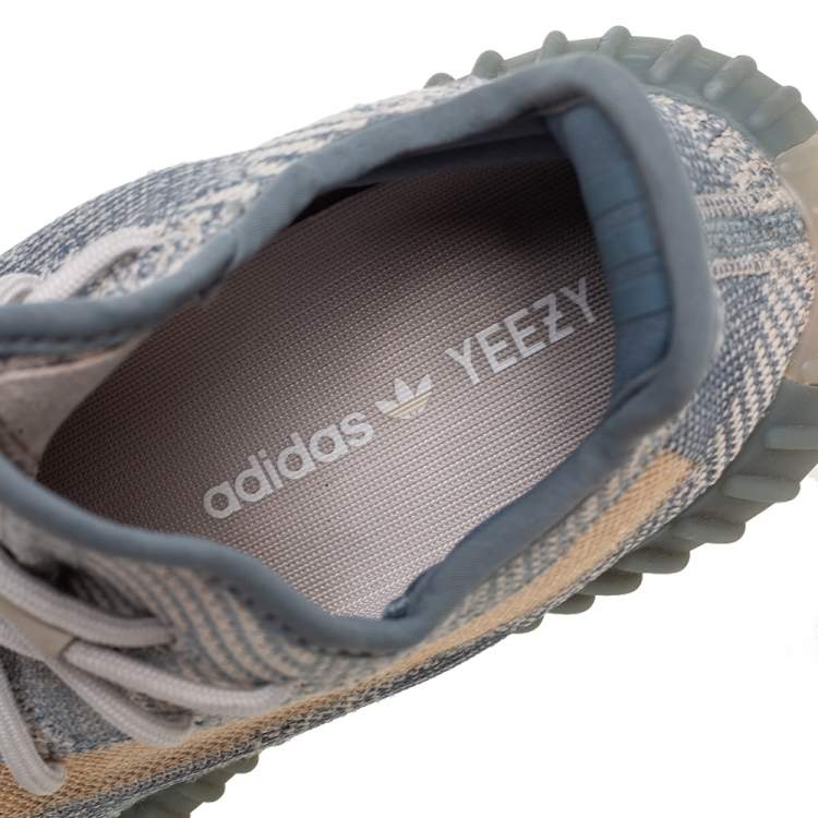 Pre Owned Yeezy 350 V2 Zyon Grey Cotton Knit Sneakers Size 40 