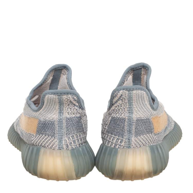 Pre Owned Yeezy 350 V2 Zyon Grey Cotton Knit Sneakers Size 40 