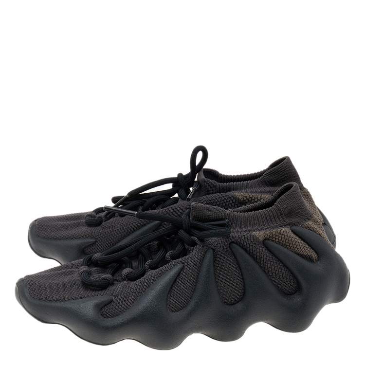 Pre Owned Yeezy x Adidas Black Knit Fabric 450 Dark Slate Sneakers Size 38