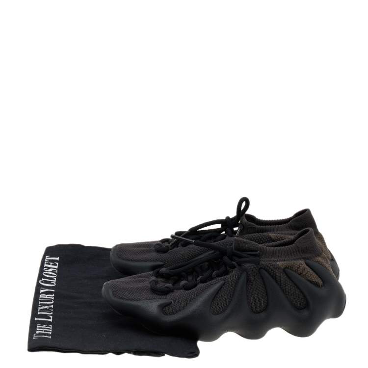 Pre Owned Yeezy x Adidas Black Knit Fabric 450 Dark Slate Sneakers Size 38