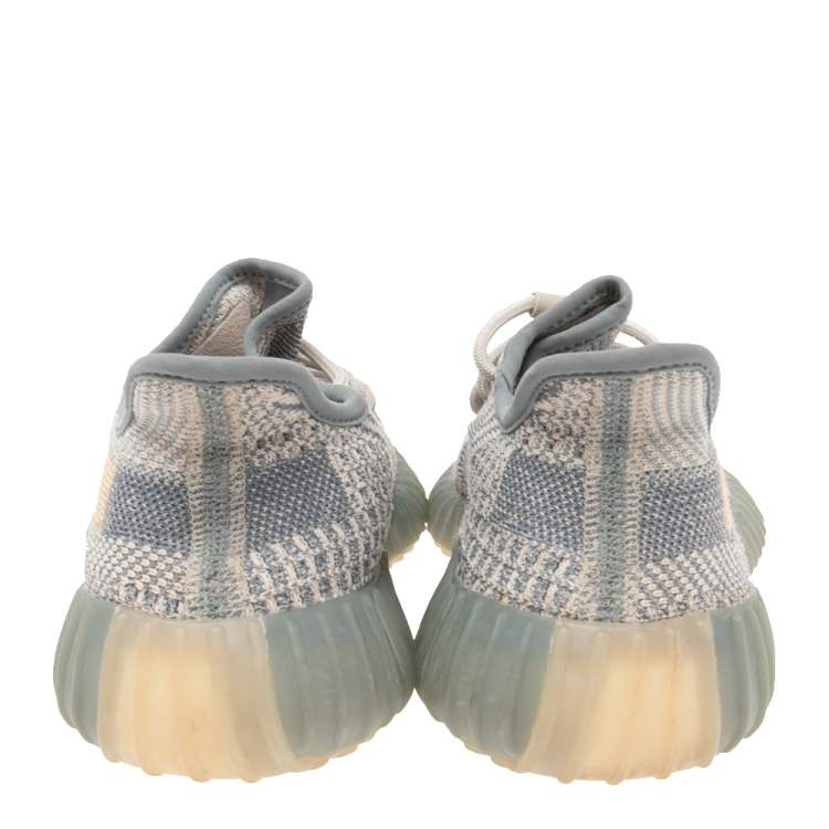 Pre Owned Yeezy x Adidas Blue Fabric Knit Boost 350 V2 Israfil Sneakers Size 37 1/3