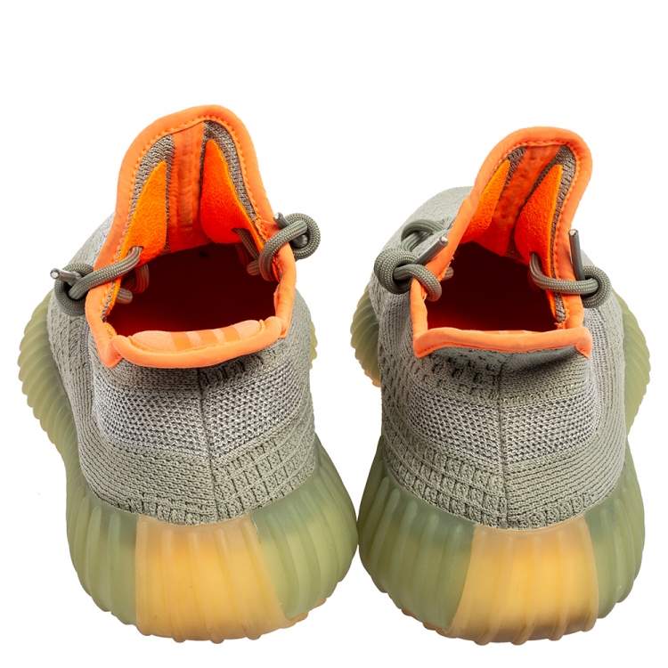 مملوكة مسبقًا Yeezy x Adidas Green Knit Fabric Boost 350 V2 Dessert Sage Sneakers Size 42 2/3