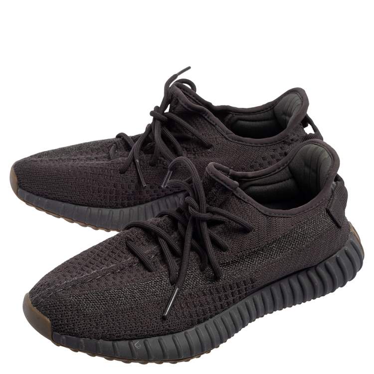 Pre Owned Yeezy x Adidas Black Knit Fabric Boost 350 V2 Sneakers Size 42 2/3