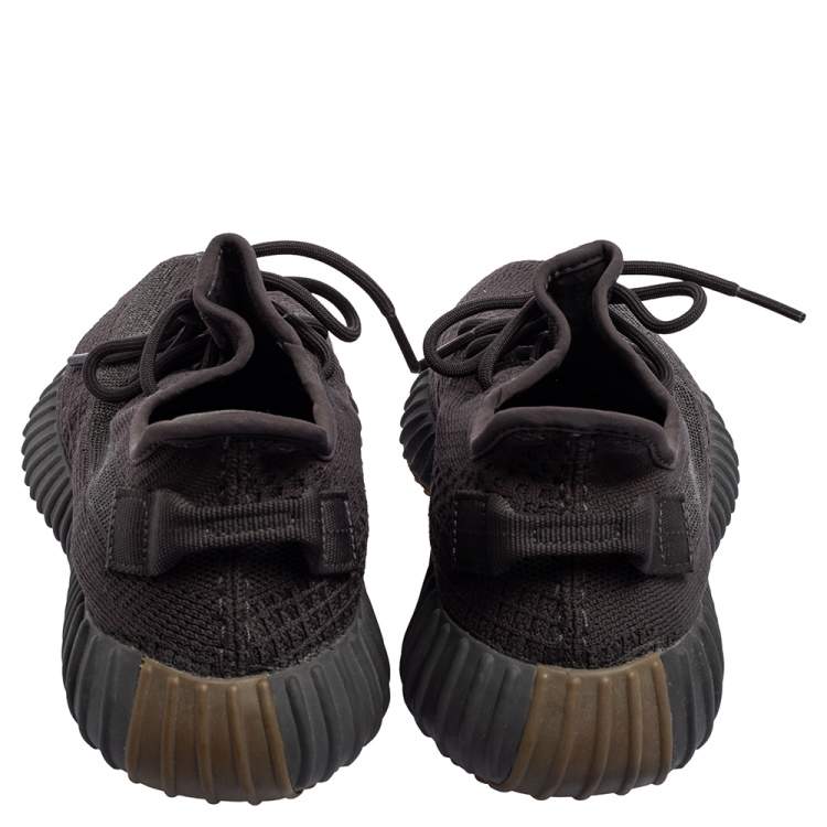 Pre Owned Yeezy x Adidas Black Knit Fabric Boost 350 V2 Sneakers Size 42 2/3