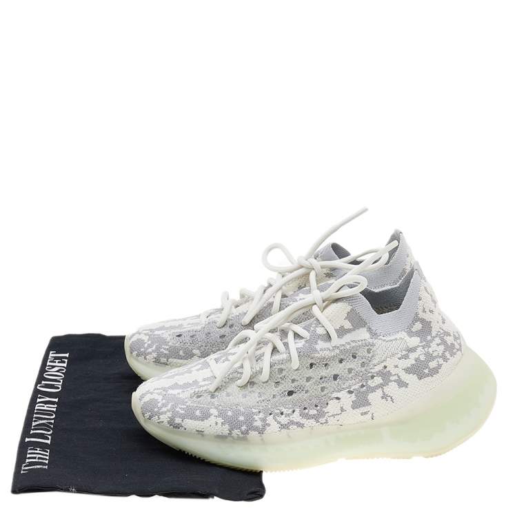 Pre Owned Yeezy x adidas Multicolor Knit Fabric Boost 380 Alien Sneakers Size 38