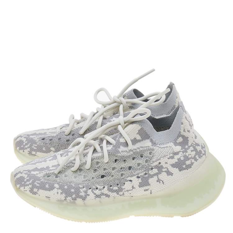 Pre Owned Yeezy x adidas Multicolor Knit Fabric Boost 380 Alien Sneakers Size 38