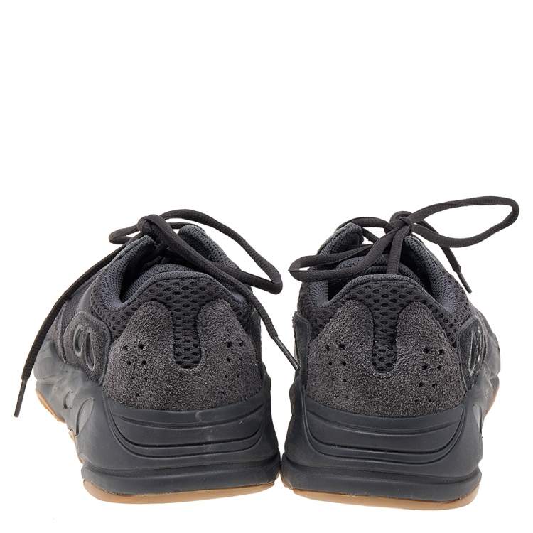 Pre Owned Yeezy x Adidas Dark Grey Suede And Mesh Boost 700 V2 Mauve Low Top Sneakers Size 39 1/3