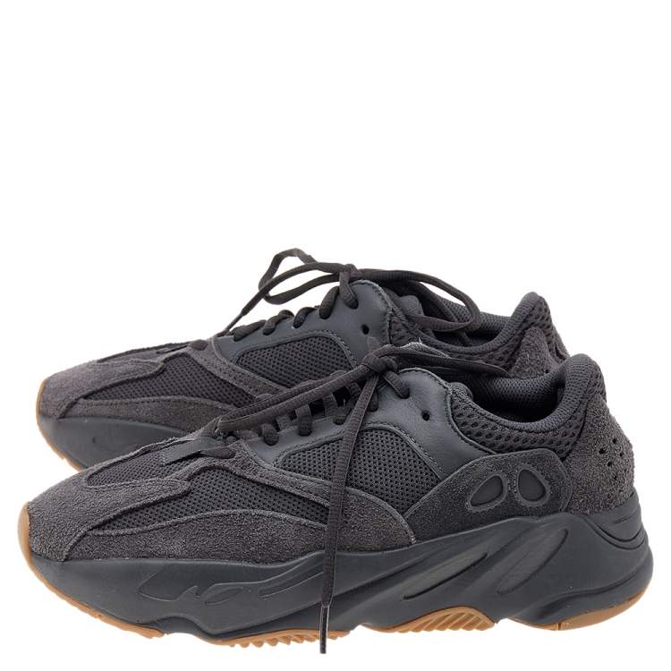 Pre Owned Yeezy x Adidas Dark Grey Suede And Mesh Boost 700 V2 Mauve Low Top Sneakers Size 39 1/3