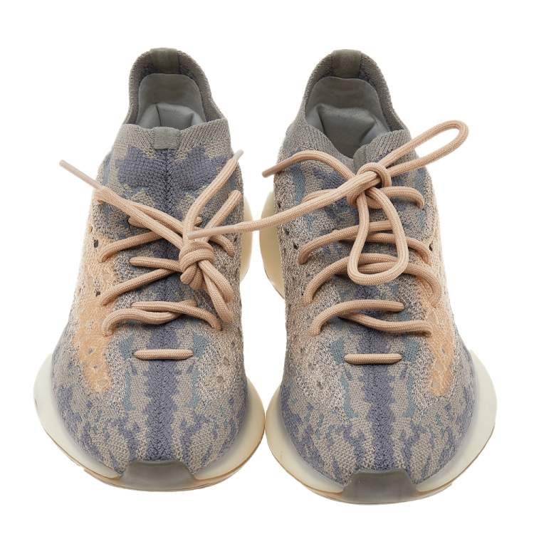 Pre Owned Yeezy x Adidas Grey/Beige Knit Fabric Boost 380 V2 Mist Low Top Sneakers Size 40 2/3