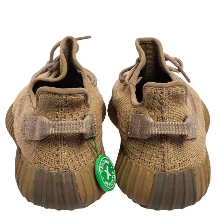 Pre Owned Yeezy x Adidas Beige Cotton Knit Boost 350 V2 Lundmark Non-Reflective Sneakers Size 45 2/3