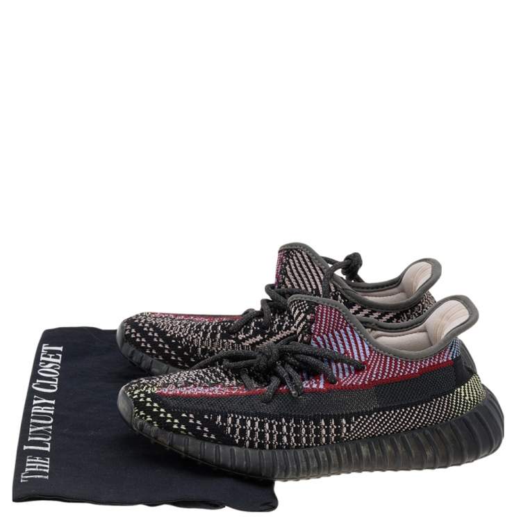 Pre Owned Yeezy x adidas Multicolor Knit Fabric Boost 350 V2 Yecheil Sneakers Size 37 1/3