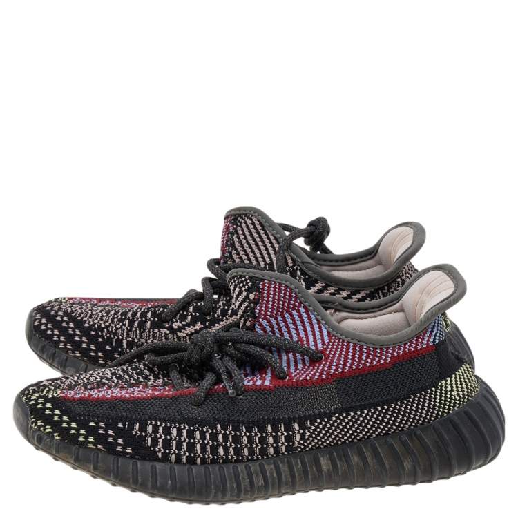 Pre Owned Yeezy x adidas Multicolor Knit Fabric Boost 350 V2 Yecheil Sneakers Size 37 1/3