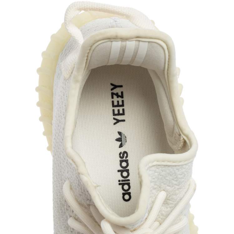 Pre Owned Yeezy x Adidas Off-White Knit Fabric Boost 350 V2 Butter Sneakers Size 40 2/3