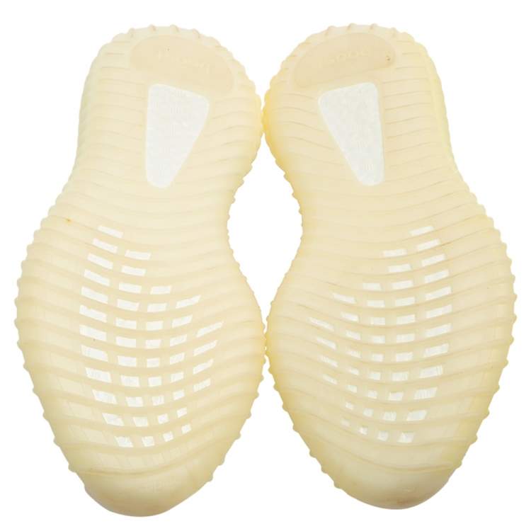 Pre Owned Yeezy x Adidas Off-White Knit Fabric Boost 350 V2 Butter Sneakers Size 40 2/3