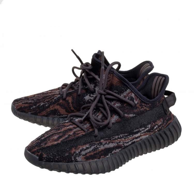 Pre Owned Yeezy x Adidas Black Knit Fabric Boost 350 V2 MX Rock Sneakers Size 43 1/3