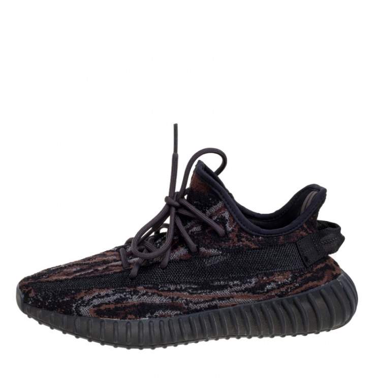 Pre Owned Yeezy x Adidas Black Knit Fabric Boost 350 V2 MX Rock Sneakers Size 43 1/3