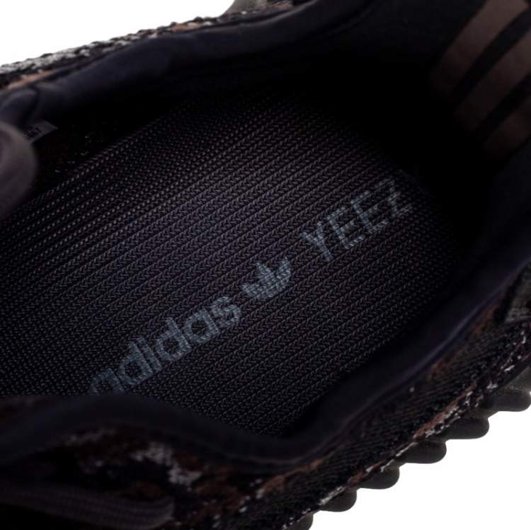 Pre Owned Yeezy x Adidas Black Knit Fabric Boost 350 V2 MX Rock Sneakers Size 43 1/3