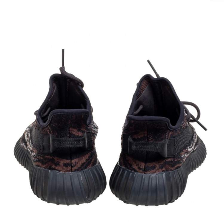 Pre Owned Yeezy x Adidas Black Knit Fabric Boost 350 V2 MX Rock Sneakers Size 43 1/3