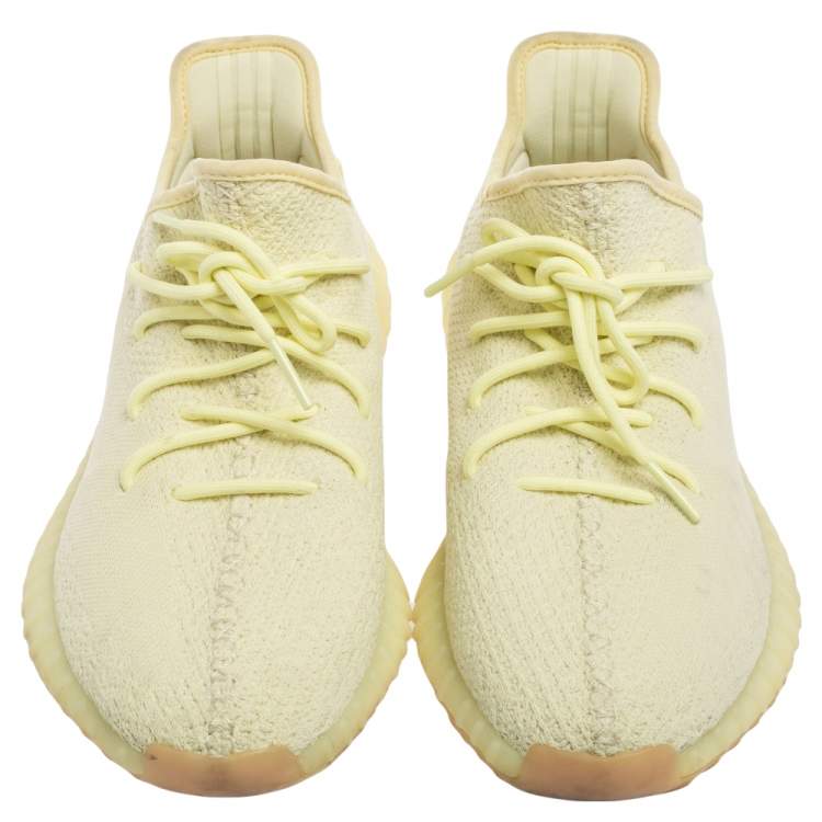 Pre Owned Yeezy x Adidas Green Knit Fabric Boost 350 V2 Sneakers Size 46 2/3