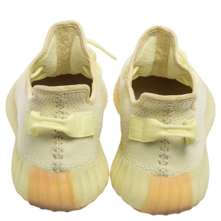 Pre Owned Yeezy x Adidas Green Knit Fabric Boost 350 V2 Sneakers Size 46 2/3