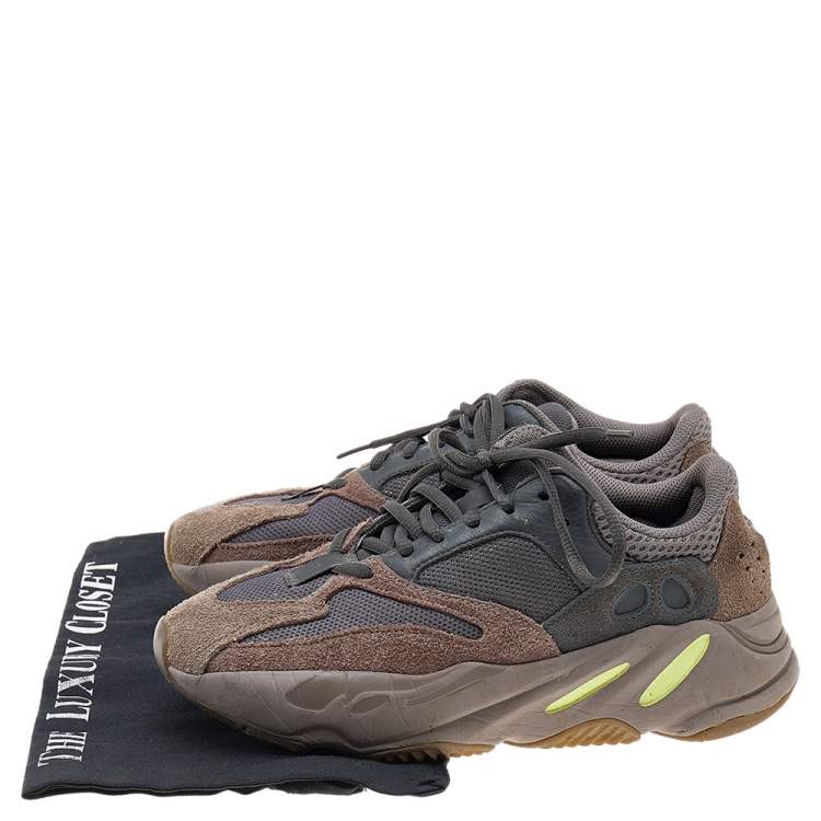 Pre Owned Yeezy x adidas Multicolor Suede/Leather and Mesh Boost 700 V2 Geode Sneakers Size 38 2/3
