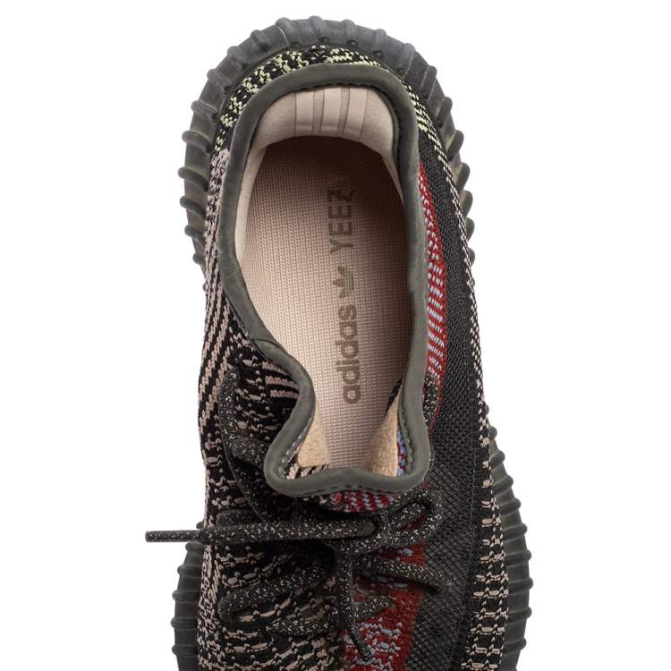 Pre Owned Yeezy x Adidas Black Knit Fabric Boost 350 V2 Yecheil Sneakers Size 41 1/3