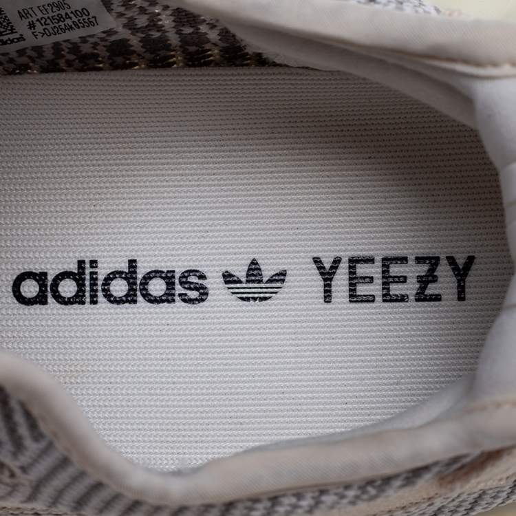 Pre Owned Yeezy x Adidas White/Grey Knit Fabric Boost 350 V2 Static Sneakers Size 42