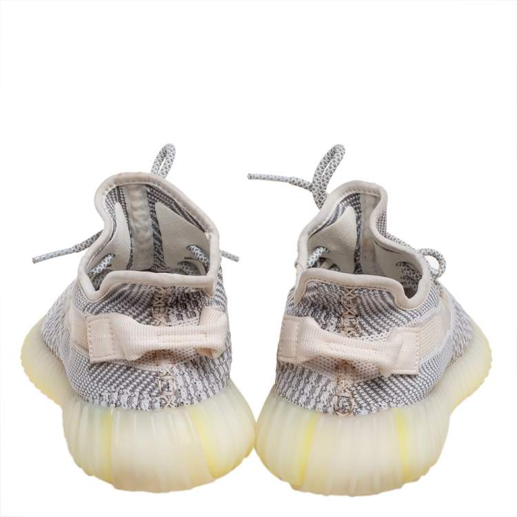 Pre Owned Yeezy x Adidas White/Grey Knit Fabric Boost 350 V2 Static Sneakers Size 42