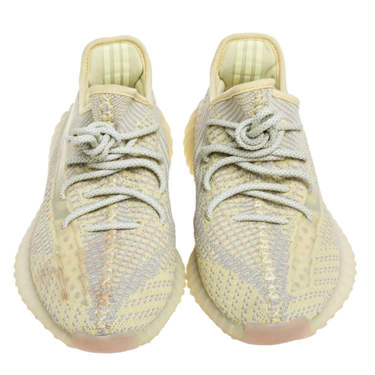 Pre Owned Yeezy x adidas Yellow Knit Fabric Boost 350 V2 Antlia Sneakers Size 42