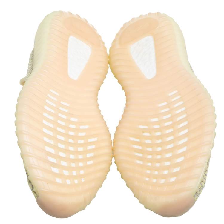 Pre Owned Yeezy x adidas Yellow Knit Fabric Boost 350 V2 Antlia Sneakers Size 42