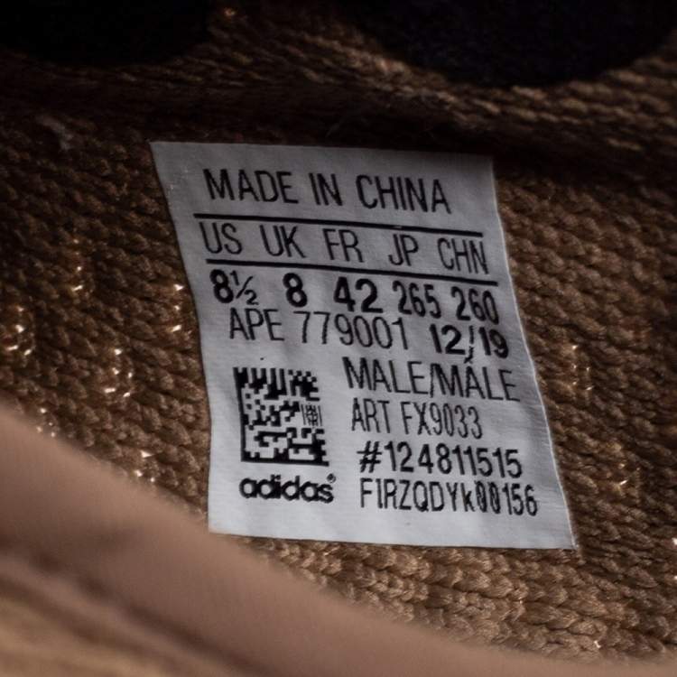 Pre Owned Yeezy x adidas Brown Knit Fabric Boost 350 V2 Earth Sneakers Size 42