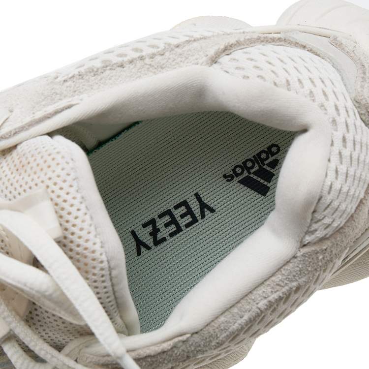 Pre Owned Yeezy x adidas White Mesh And Suede 500 Bone Sneakers Size 39 1/3