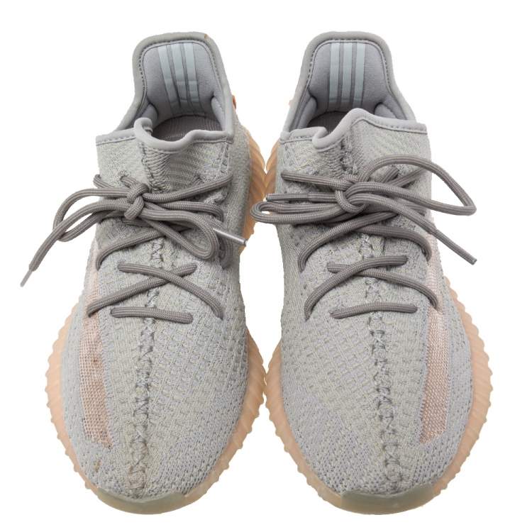 مملوكة مسبقًا Adidas Yeezy Grey Knit Fabric 350 V2 Israfil Sneakers Size 41 1/3