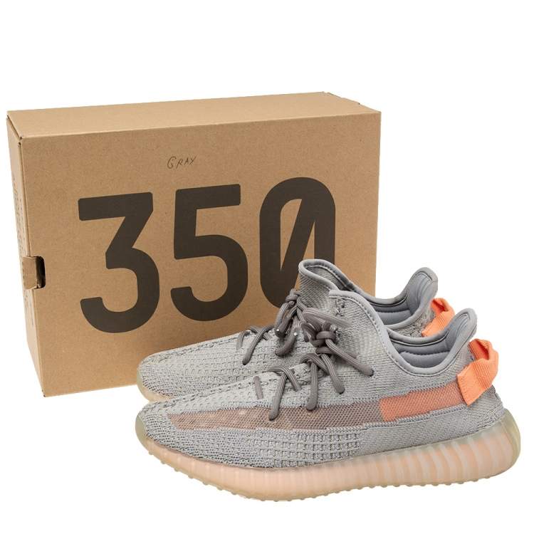 مملوكة مسبقًا Adidas Yeezy Grey Knit Fabric 350 V2 Israfil Sneakers Size 41 1/3