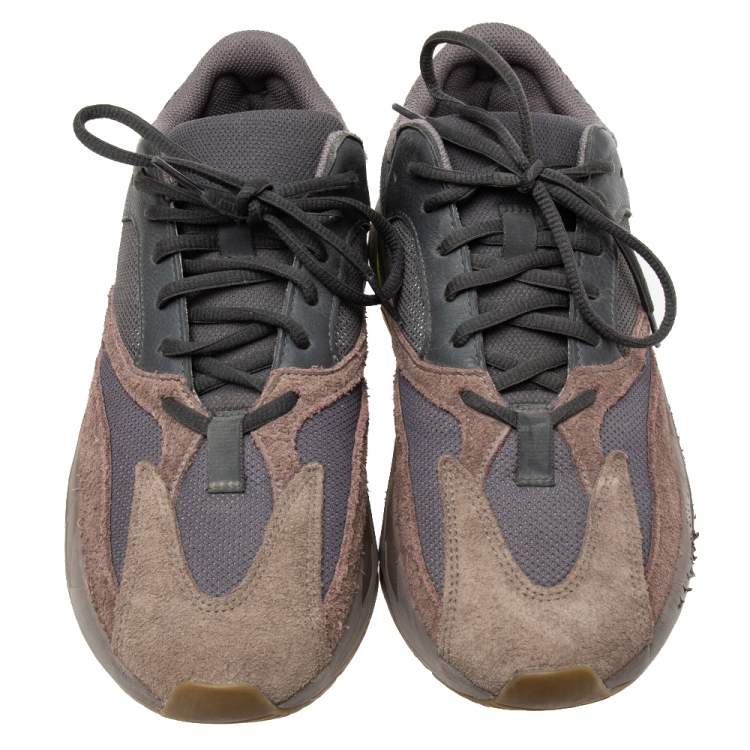 Pre Owned Yeezy x Adidas Tri-Color Suede, Leather and Mesh Boost 700 V2 Mauve Sneakers Size 42 2/3