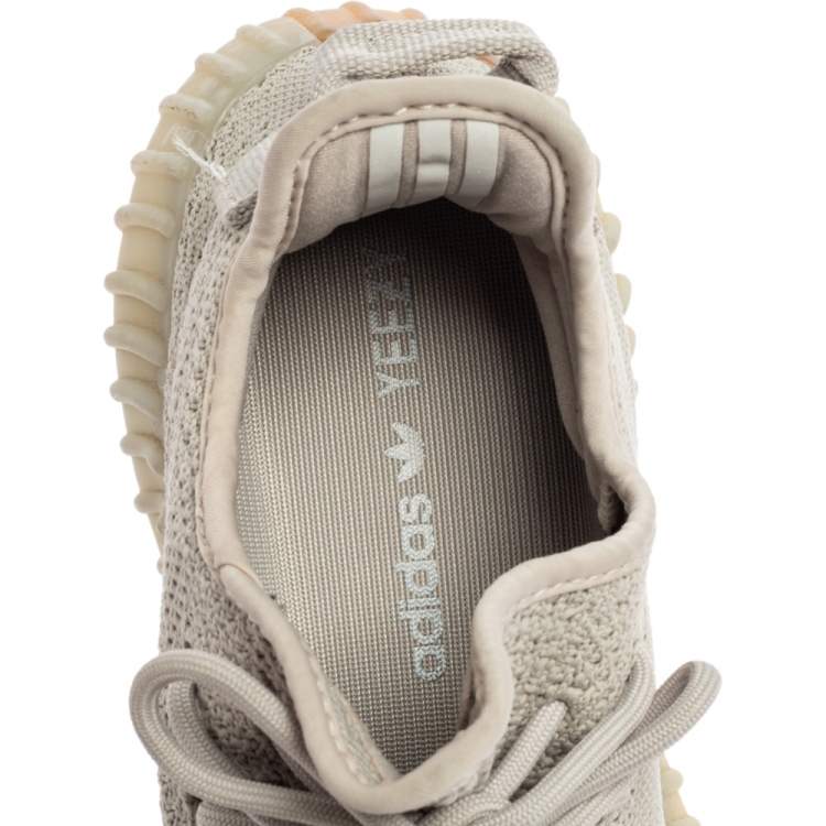 Pre Owned Yeezy x Adidas Grey Knit Fabric Boost 350 V2 Sneakers Size 41 1/3