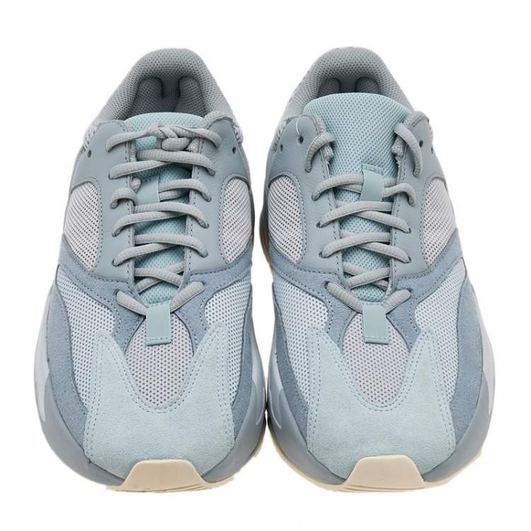 Pre Owned Yeezy x Adidas Grey/Blue Suede And Mesh Boost 700 V2 Inertia Sneakers Size 43 1/3
