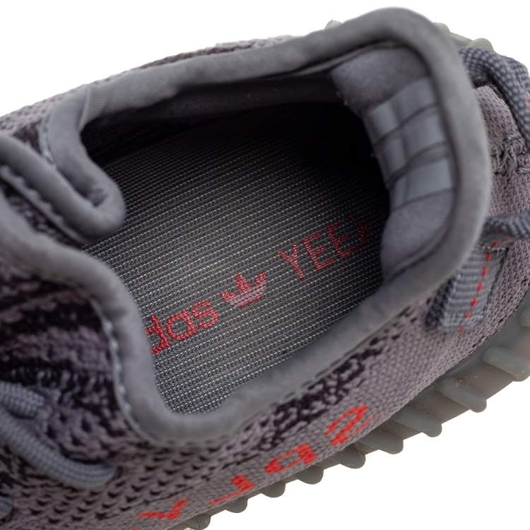 Pre Owned Adidas Yeezy Boost 350 V2 Beluga Grey Knit Fabric Sneakers Size 40 2/3