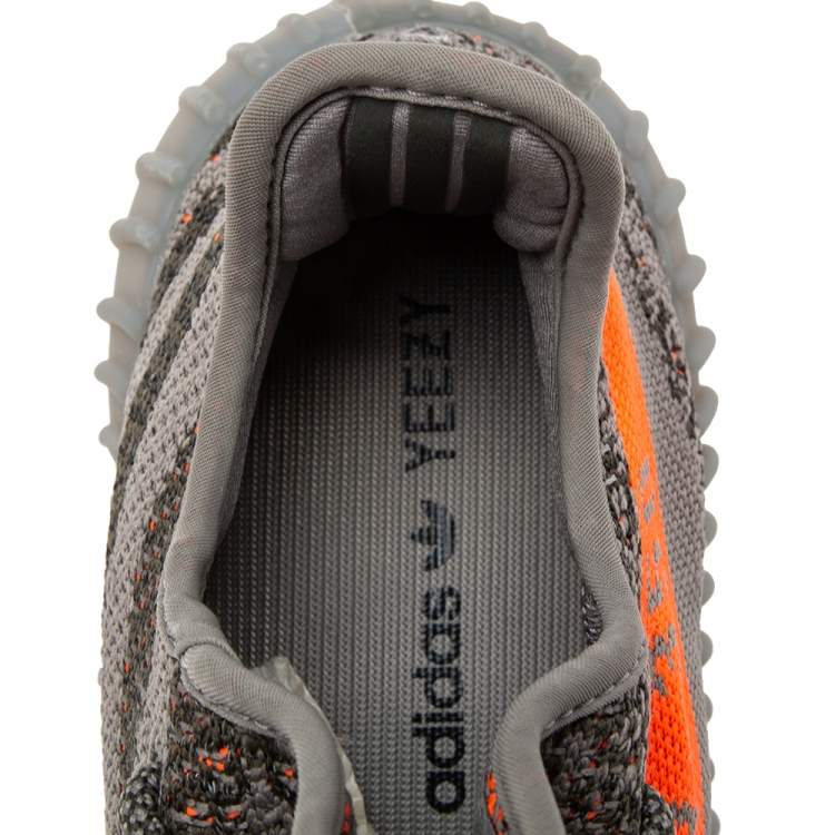 Pre Owned Adidas Yeezy Grey Knit Fabric Boost 350 V2 Beluga Sneakers Size 42