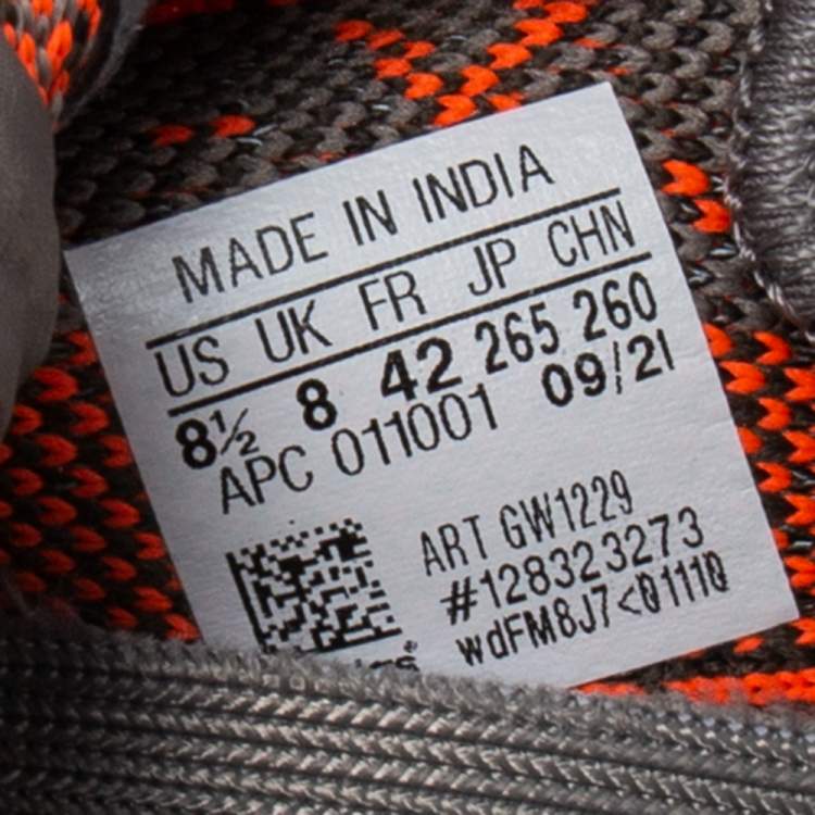 Pre Owned Adidas Yeezy Grey Knit Fabric Boost 350 V2 Beluga Sneakers Size 42