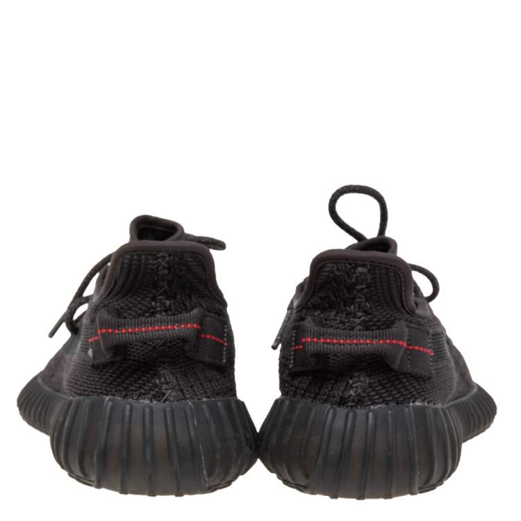 Pre Owned Adidas Yeezy Black Knit Fabric Boost 350 V2 Cinder Reflective Sneakers Size 37 2/3