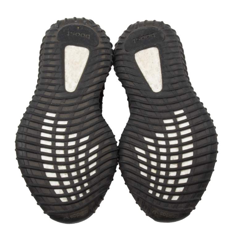 Pre Owned Adidas Yeezy Black Knit Fabric Boost 350 V2 Cinder Reflective Sneakers Size 37 2/3