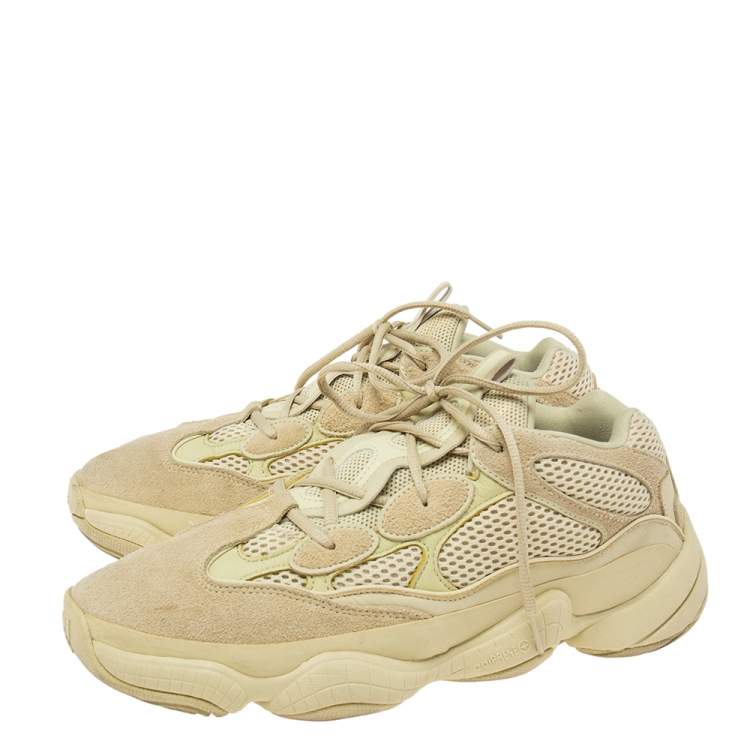 Pre Owned Yeezy x adidas Lime Yellow Suede And Mesh Yeezy 500 Sumoye Sneakers Size 45 1/3