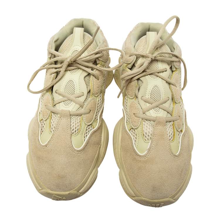 Pre Owned Yeezy x adidas Lime Yellow Suede And Mesh Yeezy 500 Sumoye Sneakers Size 45 1/3
