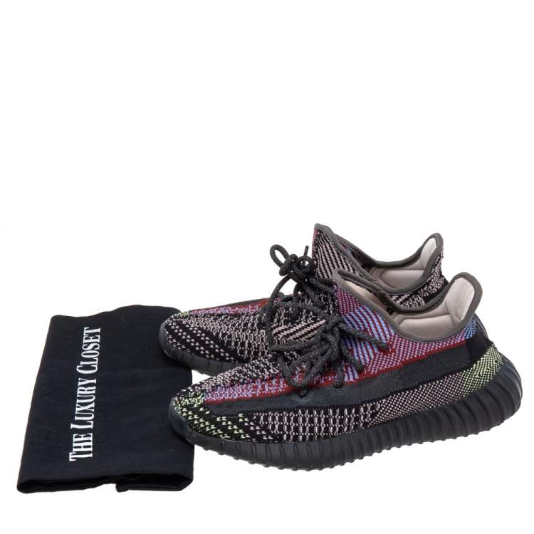 Pre Owned Yeezy x Adidas Multicolor Knit Fabric Boost 350 V2 Yecheil Sneakers Size 42
