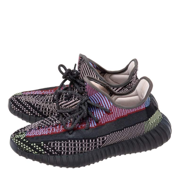 Pre Owned Yeezy x Adidas Multicolor Knit Fabric Boost 350 V2 Yecheil Sneakers Size 42