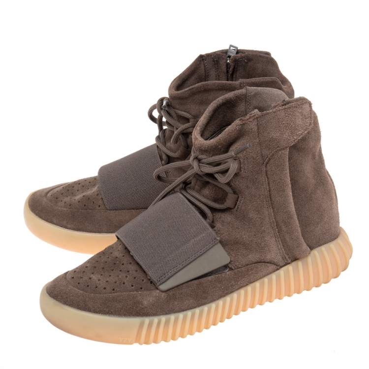 Pre Owned Yeezy x Adidas Brown Suede 750 High Top Sneakers Size 41 1/3